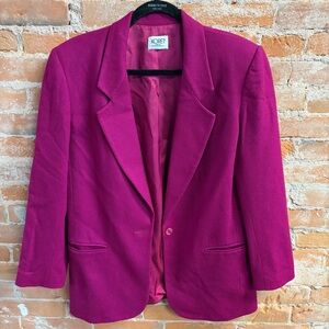 Vintage Koret Pink Blazer Pockets 100% Merino Wool Academia Women’s 10